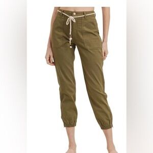 L.T.J. Letter to Juliet Zip Cuff Utility Pants Nordstrom NWT Ret $130 Sz Sm Moss